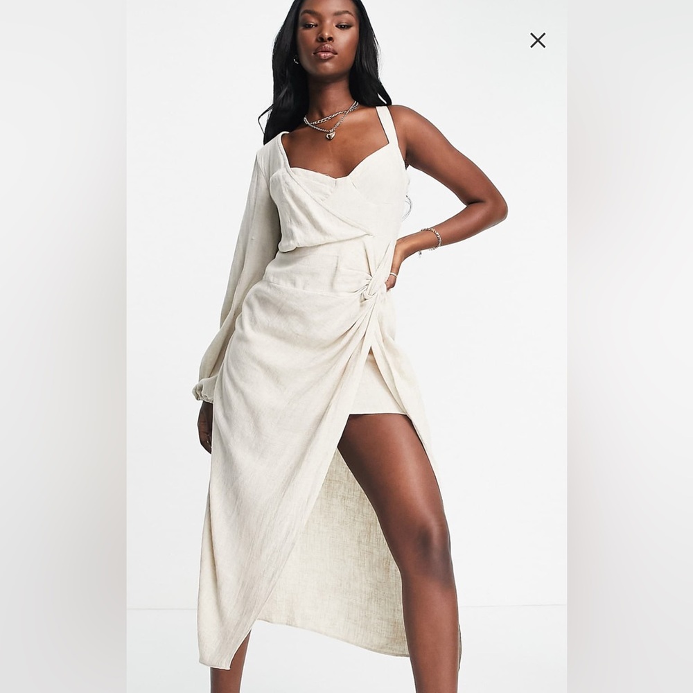 ASOS linen dress Wrap Dress